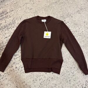 Cactus Women's Deep Brown Crewneck Sweater